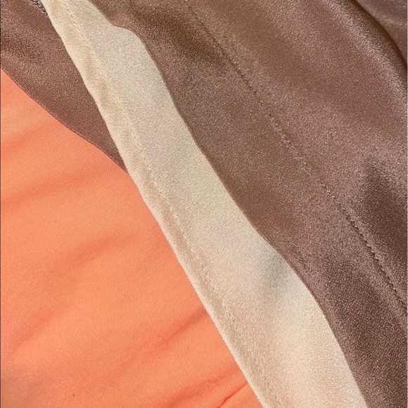 Revolve Naven Mini Skirt Silk Taupe Brown Tan Silky Contour Satin Bodycon - Picture 8 of 9